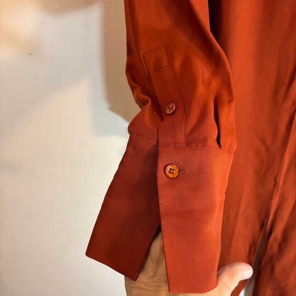 ZARA Sz XS Blouse Oversized Multi Position Ties Flowy Long Sleeve NEW WITH TAGS - Picture 6 of 12